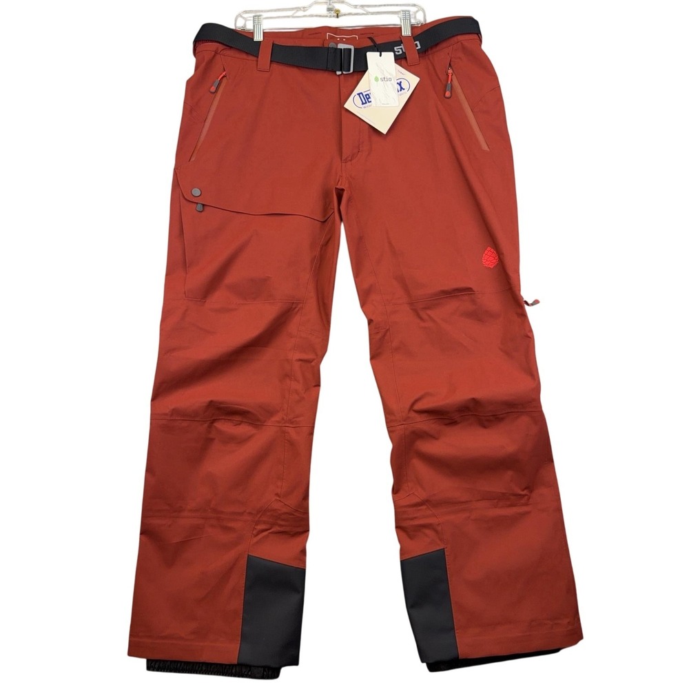 Stio Environ Pants Mens XL Red Fired Brick Snow Ski Waterproof Hardshell
